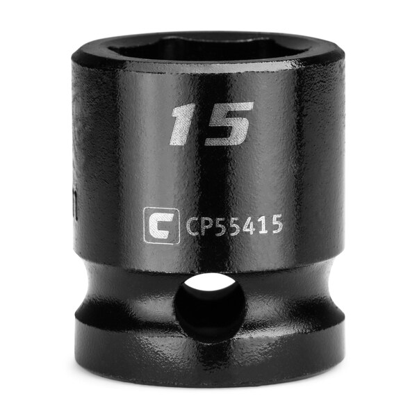 Capri Tools 1/2 in Drive 15 mm 6-Point Metric Stubby Impact Socket CP55415 - main